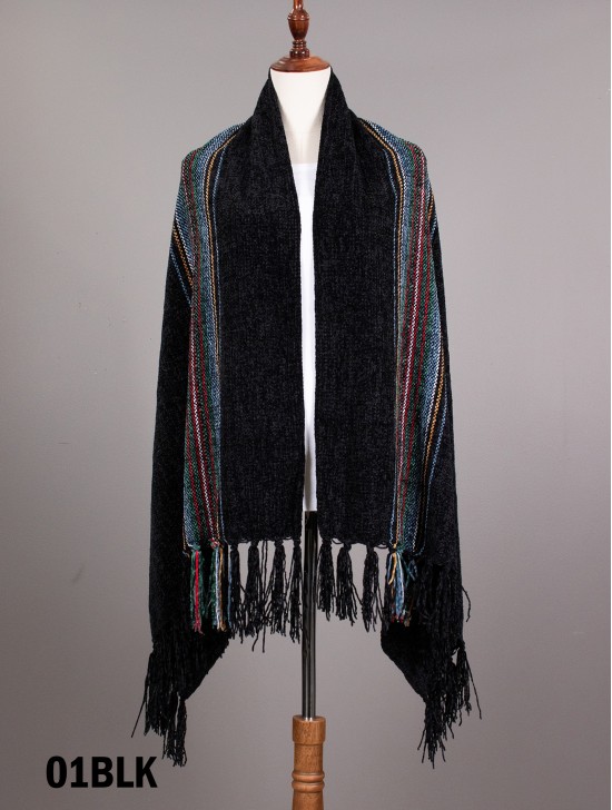 Striped Chenille Shawl